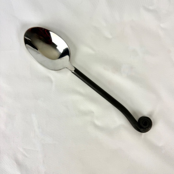 4 Treble Clef Tablespoons Gourmet Settings 18 8 Black Oxidized Coiled Tips
